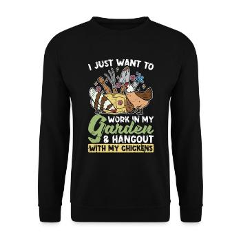 Gardener I Just Want To Work In My Home Garden - Unisex Sweatshirt - black - Front - Alina (178cm) & Michal (187cm)