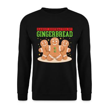 Lebkuchenmann Lebkuchen Lebkuchenmänner Geschenk - Unisex Pullover - Schwarz - Vorne - Alina (178cm) & Michal (187cm)