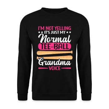 Tee Ball Grandma Tee-Ball Teeball T-Ball Geschenk - Unisex Pullover - Schwarz - Vorne - Alina (178cm) & Michal (187cm)