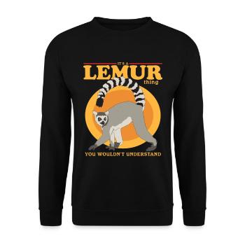 Lemur Ring-tailed Lemur Lemur Gift - Unisex Sweatshirt - black - Front - Alina (178cm) & Michal (187cm)