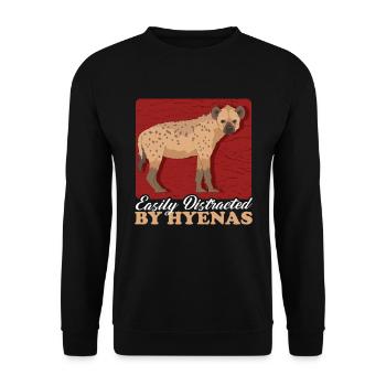 Hyena Spotted Hyena Hyena Gift - Unisex Sweatshirt - black - Front - Alina (178cm) & Michal (187cm)