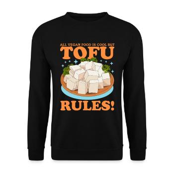 Tofu Bean Curd Bean Cheese Cadeau végétalien - Sweat-shirt Unisexe - noir - Devant - Alina (178cm) & Michal (187cm)