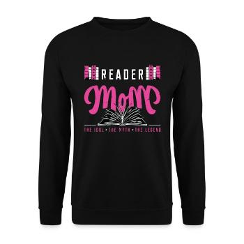 Reader Mom The Idol The Myth Reading Book Lover - Unisex Sweatshirt - black - Front - Alina (178cm) & Michal (187cm)