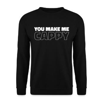 Capybara Wasserschwein Dont Worry Be Cappy - Unisex Pullover - Schwarz - Vorne - Alina (178cm) & Michal (187cm)