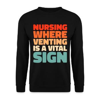 Krankenschwester - Unisex Pullover - Schwarz - Vorne - Alina (178cm) & Michal (187cm)