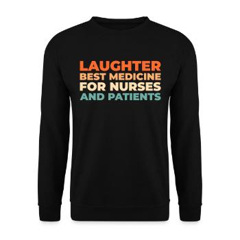 Krankenschwester - Unisex Pullover - Schwarz - Vorne - Alina (178cm) & Michal (187cm)