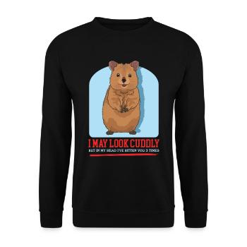 Quokka Kangaroos Short-tailed Kangaroo Gift - Unisex Sweatshirt - black - Front - Alina (178cm) & Michal (187cm)