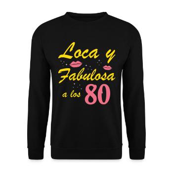 Fou et fabuleux à 80 ans - Sweat-shirt Unisexe - noir - Devant - Alina (178cm) & Michal (187cm)