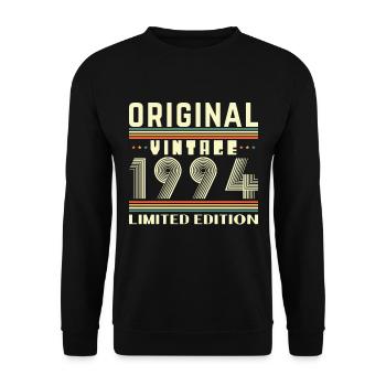 30 Jahre 1994 Vintage Jubiläumsgeschenk - Unisex Pullover - Schwarz - Vorne - Alina (178cm) & Michal (187cm)