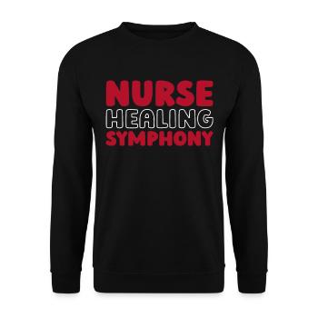 Krankenschwester - Unisex Pullover - Schwarz - Vorne - Alina (178cm) & Michal (187cm)