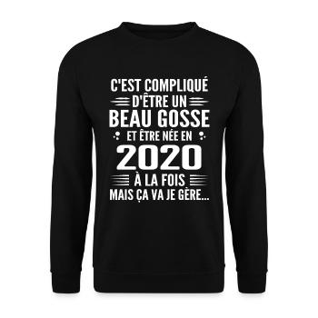 Toujours Beau Gosse 2020 Geburtstagsgeschenk 2020 - Unisex Pullover - Schwarz - Vorne - Alina (178cm) & Michal (187cm)