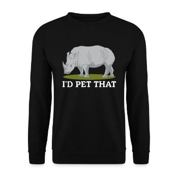 Nashorn Rhinozeros Nashörner Geschenk - Unisex Pullover - Schwarz - Vorne - Alina (178cm) & Michal (187cm)