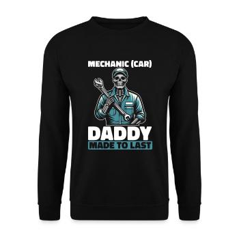 Car Mechanic Skeleton Fathers Day Dad - Unisex Sweatshirt - black - Front - Alina (178cm) & Michal (187cm)