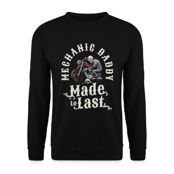 Mécanicien moto squelette fête des pères papa - Sweat-shirt Unisexe - noir - Devant - Alina (178cm) & Michal (187cm)