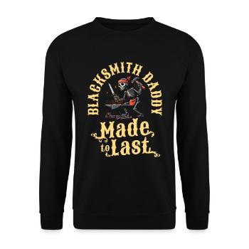 Schmied Metallbauer Skelett Fathers Day Dad - Unisex Pullover - Schwarz - Vorne - Alina (178cm) & Michal (187cm)