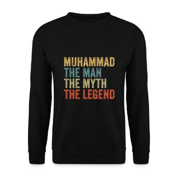 Muhammad the man the myth - Unisex Pullover - Schwarz - Vorne - Alina (178cm) & Michal (187cm)