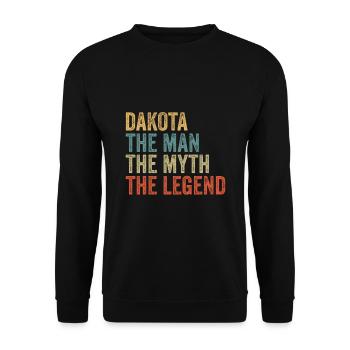 Dakota l’homme le mythe - Sweat-shirt Unisexe - noir - Devant - Alina (178cm) & Michal (187cm)