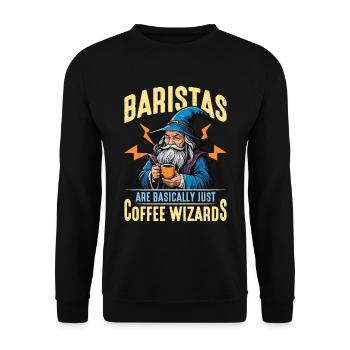 Baristas Are Basically Just Coffee Bar Cappuccino - Unisex Sweatshirt - black - Front - Alina (178cm) & Michal (187cm)