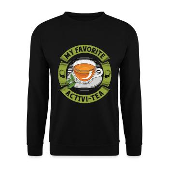 Hot Tea My Favorite Activi-Tea Chamomile Tea Lover - Unisex Sweatshirt - black - Front - Alina (178cm) & Michal (187cm)