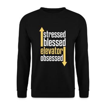 Elevator Elevator - Unisex Sweatshirt - black - Front - Alina (178cm) & Michal (187cm)