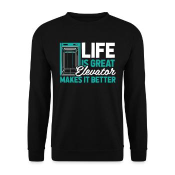 Elevator Elevator - Unisex Sweatshirt - black - Front - Alina (178cm) & Michal (187cm)