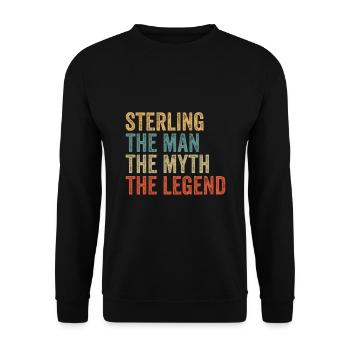 Sterling the man the myth - Unisex Pullover - Schwarz - Vorne - Alina (178cm) & Michal (187cm)