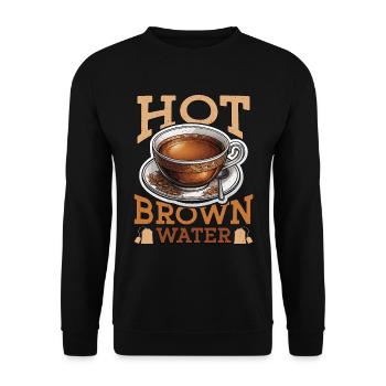 Hot Tea Hot Brown Water Tea Party Coffee Lover - Unisex Sweatshirt - black - Front - Alina (178cm) & Michal (187cm)
