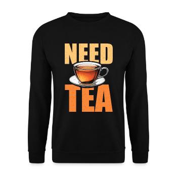 Hot Tea Need Tea Loves Hot Drinks Chamomile Teacup - Unisex Sweatshirt - black - Front - Alina (178cm) & Michal (187cm)