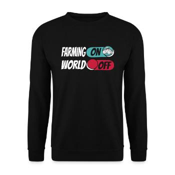 Farmer Farming On World Off - Unisex Sweatshirt - black - Front - Alina (178cm) & Michal (187cm)