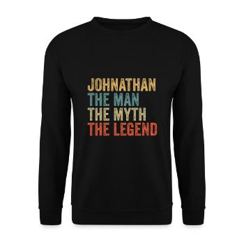 Johnathan the man the myth - Unisex Sweatshirt - black - Front - Alina (178cm) & Michal (187cm)