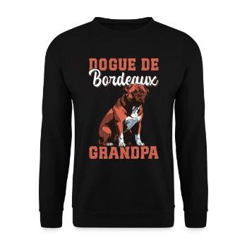 Dogue de Bordeaux Grand-père Bordeaux Mastiff Chien Cadeau - Sweat-shirt Unisexe - noir - Devant - Alina (178cm) & Michal (187cm)