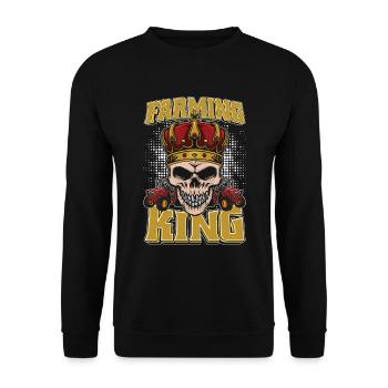 Fermier Fermier Crâne Roi de l’Agriculture - Sweat-shirt Unisexe - noir - Devant - Alina (178cm) & Michal (187cm)