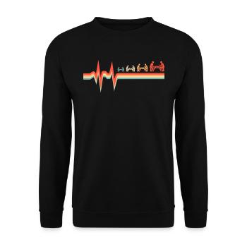 Tischfußball Kicker Ekg Heartbeat - Unisex Pullover - Schwarz - Vorne - Alina (178cm) & Michal (187cm)