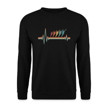 Wakeboard Wakeboarder Ekg Heartbeat - Unisex Pullover - Schwarz - Vorne - Alina (178cm) & Michal (187cm)