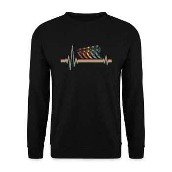 Surfeur Surfer Ekg Battement de cœur - Sweat-shirt Unisexe - noir - Devant - Alina (178cm) & Michal (187cm)
