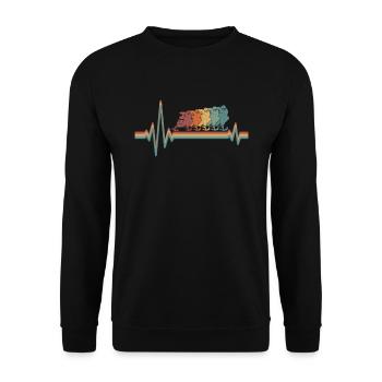 Motoneige Motoneige Ekg Heartbeat - Sweat-shirt Unisexe - noir - Devant - Alina (178cm) & Michal (187cm)