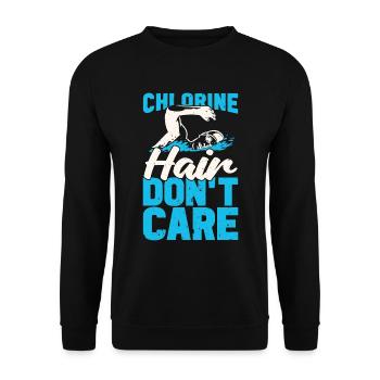 Swimmer Chlorine Hair Don’t Care Diving Triathlon - Sweat-shirt Unisexe - noir - Devant - Alina (178cm) & Michal (187cm)