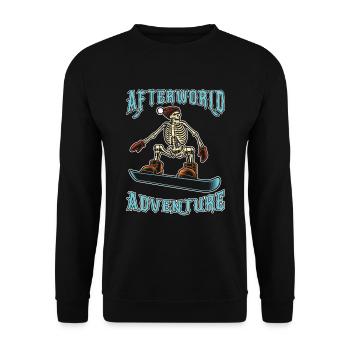 Snowboard Snowboarder Afterworld Adventure - Unisex Pullover - Schwarz - Vorne - Alina (178cm) & Michal (187cm)
