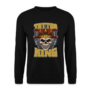 Tätowierer Tattoo Tattoo King - Unisex Pullover - Schwarz - Vorne - Alina (178cm) & Michal (187cm)