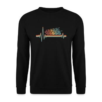 Rafting Ekg Heartbeat - Unisex Sweatshirt - black - Front - Alina (178cm) & Michal (187cm)