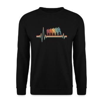 Rythme cardiaque d’électrocardiogramme de hockey sur glace - Sweat-shirt Unisexe - noir - Devant - Alina (178cm) & Michal (187cm)
