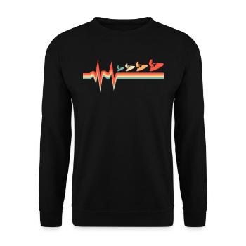 Jet Ski Ekg Heartbeat - Unisex Pullover - Schwarz - Vorne - Alina (178cm) & Michal (187cm)