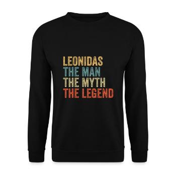 Léonidas l’homme le mythe - Sweat-shirt Unisexe - noir - Devant - Alina (178cm) & Michal (187cm)