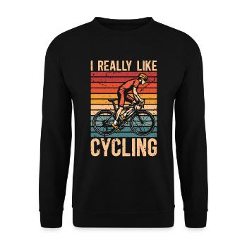 Cycliste J’aime beaucoup le cyclisme Retro aime le vélo - Sweat-shirt Unisexe - noir - Devant - Alina (178cm) & Michal (187cm)