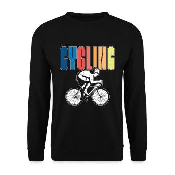 Cyclist Cycling Mountain Biking Loves Racing Bike - Unisex Pullover - Schwarz - Vorne - Alina (178cm) & Michal (187cm)
