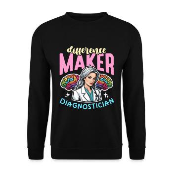 School Psych Difference Maker School Counselor - Unisex Sweatshirt - black - Front - Alina (178cm) & Michal (187cm)
