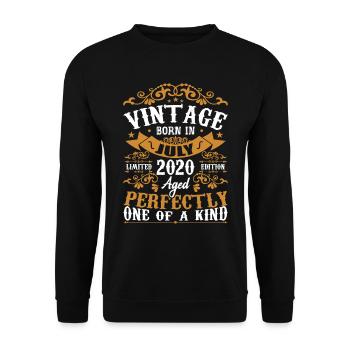 Born in July 2020 Anniversair Gift July 2020 - Unisex Sweatshirt - black - Front - Alina (178cm) & Michal (187cm)