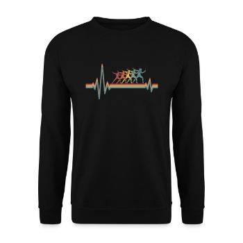 Fencing Fencing Ekg Heartbeat - Unisex Sweatshirt - black - Front - Alina (178cm) & Michal (187cm)