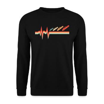 Dragster Drag Race Ekg Heartbeat - Unisex Pullover - Schwarz - Vorne - Alina (178cm) & Michal (187cm)