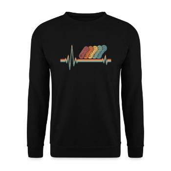 Gamer Gaming Ekg Heartbeat - Unisex Pullover - Schwarz - Vorne - Alina (178cm) & Michal (187cm)